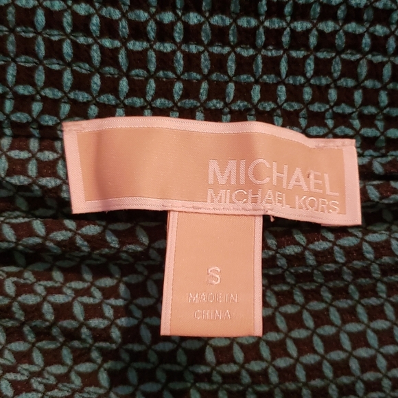 Michael Kors Blue Geometric Off the Shoulder Top - Picture 3 of 3